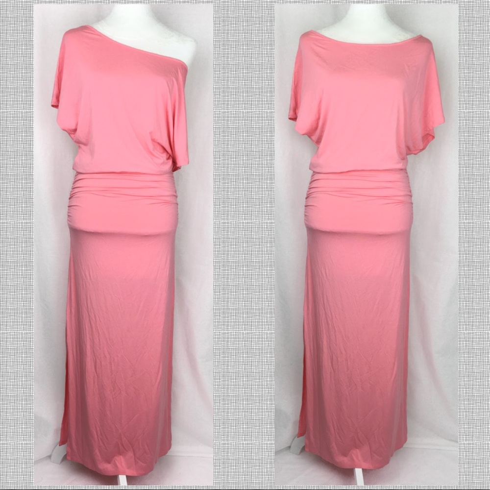 Victoria’s Secret Coral Ruched Maxi Dress